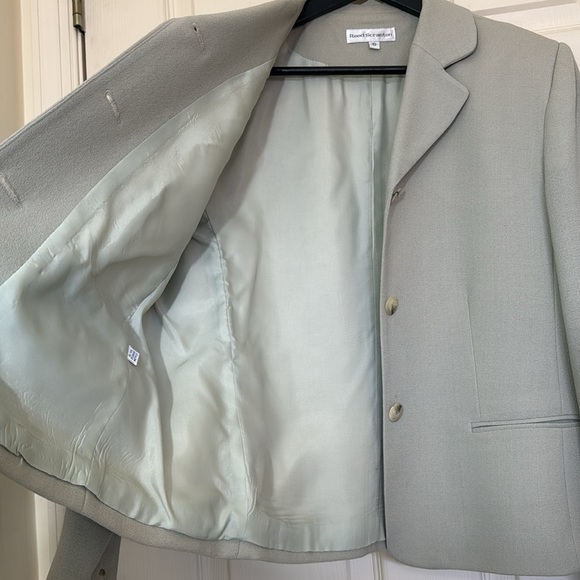 Beautiful Pastel Green 100% Wool Lightweight Blazer Suit Separates Size 10 - Picture 5 of 11